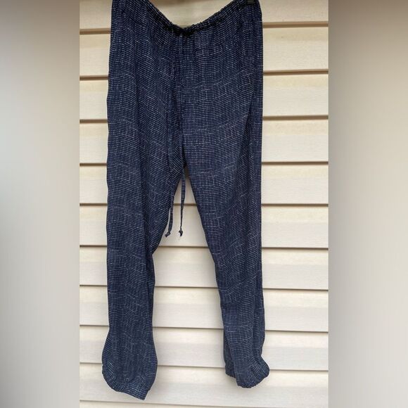 Cabi blue/white tiny squares 2-piece pant suit. Top-straps, flared below waist,S - Picture 7 of 16